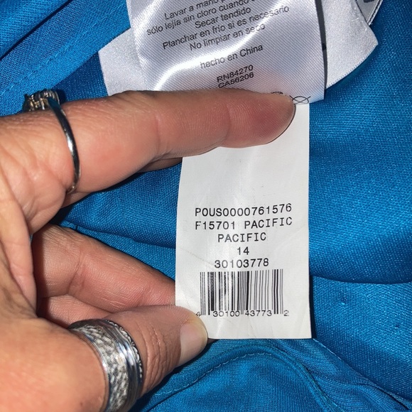 GORGEOUS DAVID’S BRIDAL DRESS…PACIFIC BLUE…SIZE 14 - Picture 7 of 8